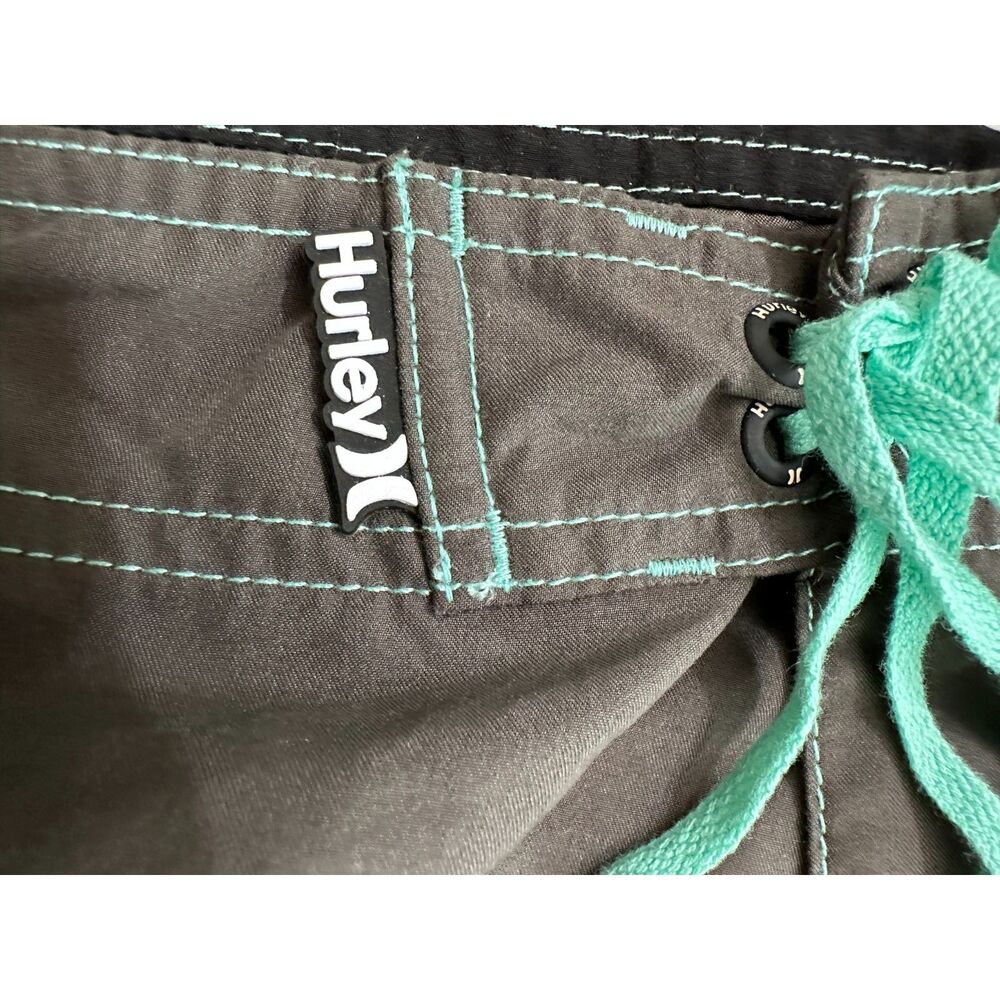 NWOT HURLEY PHANTOM GREY Board Shorts with aqua Accents Sz 34 - Picture 3 of 9